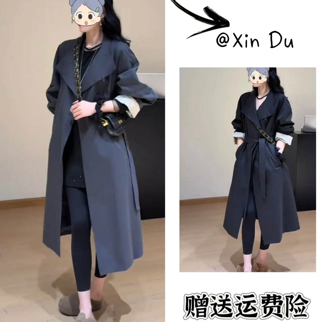 2025秋季新款时尚显瘦气质女士网红洋气风衣百搭款D23491