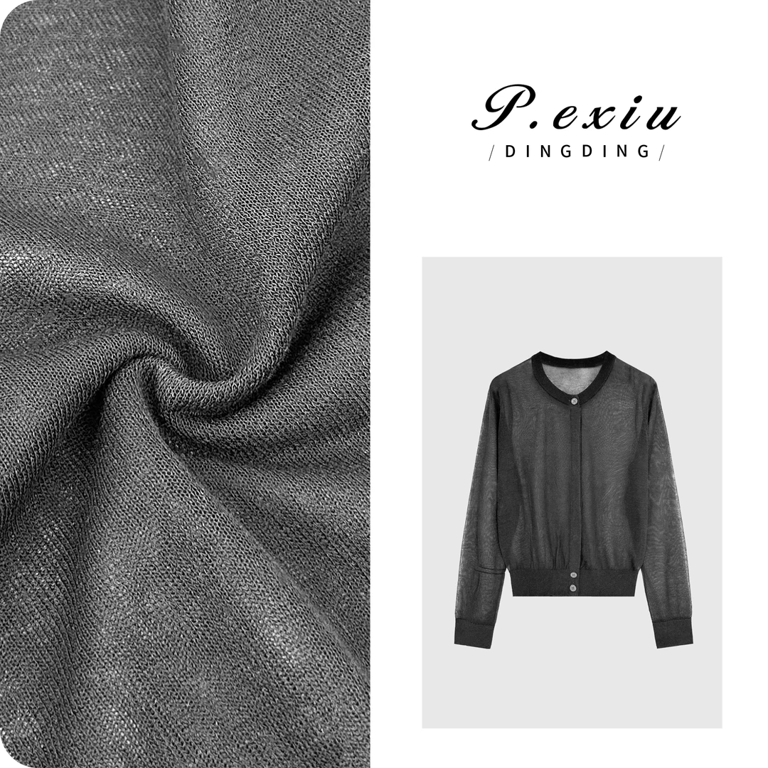 亚麻天丝清爽夏日层次感针织开衫 ZZ0867