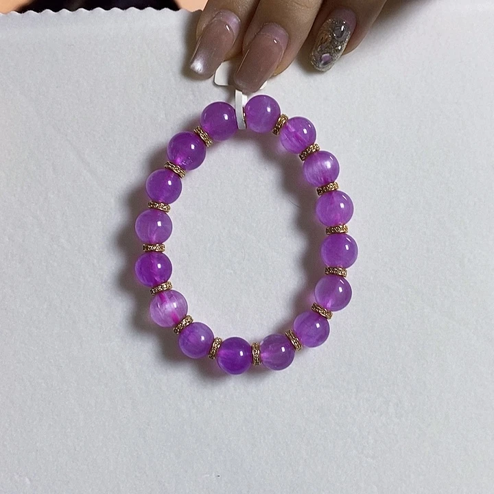 紫锂辉高冰收藏级顶配手串10+锂辉石未镶嵌