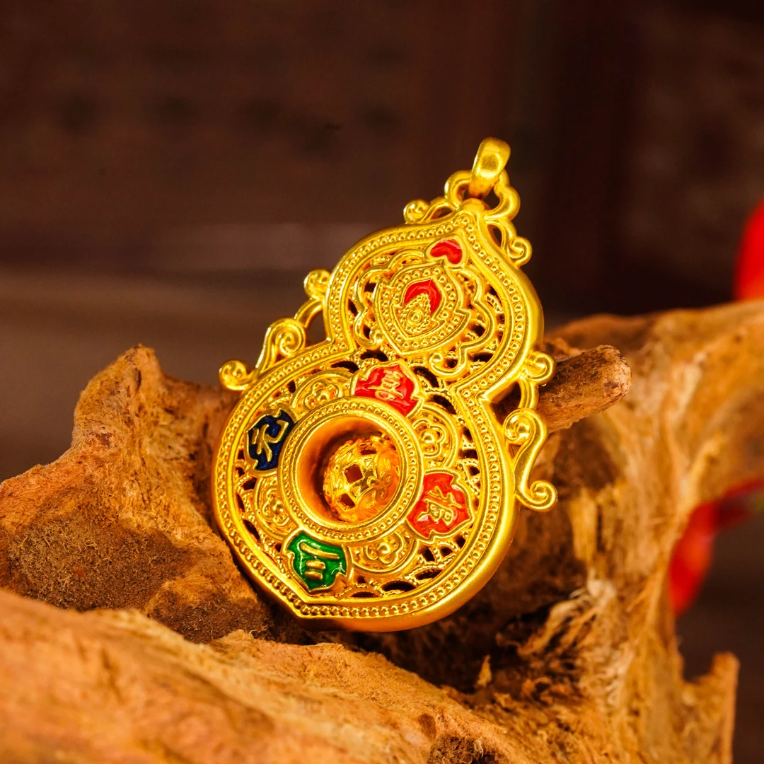 【晓韵专享】足金999投资金人生四喜葫芦送合金链 HJD979