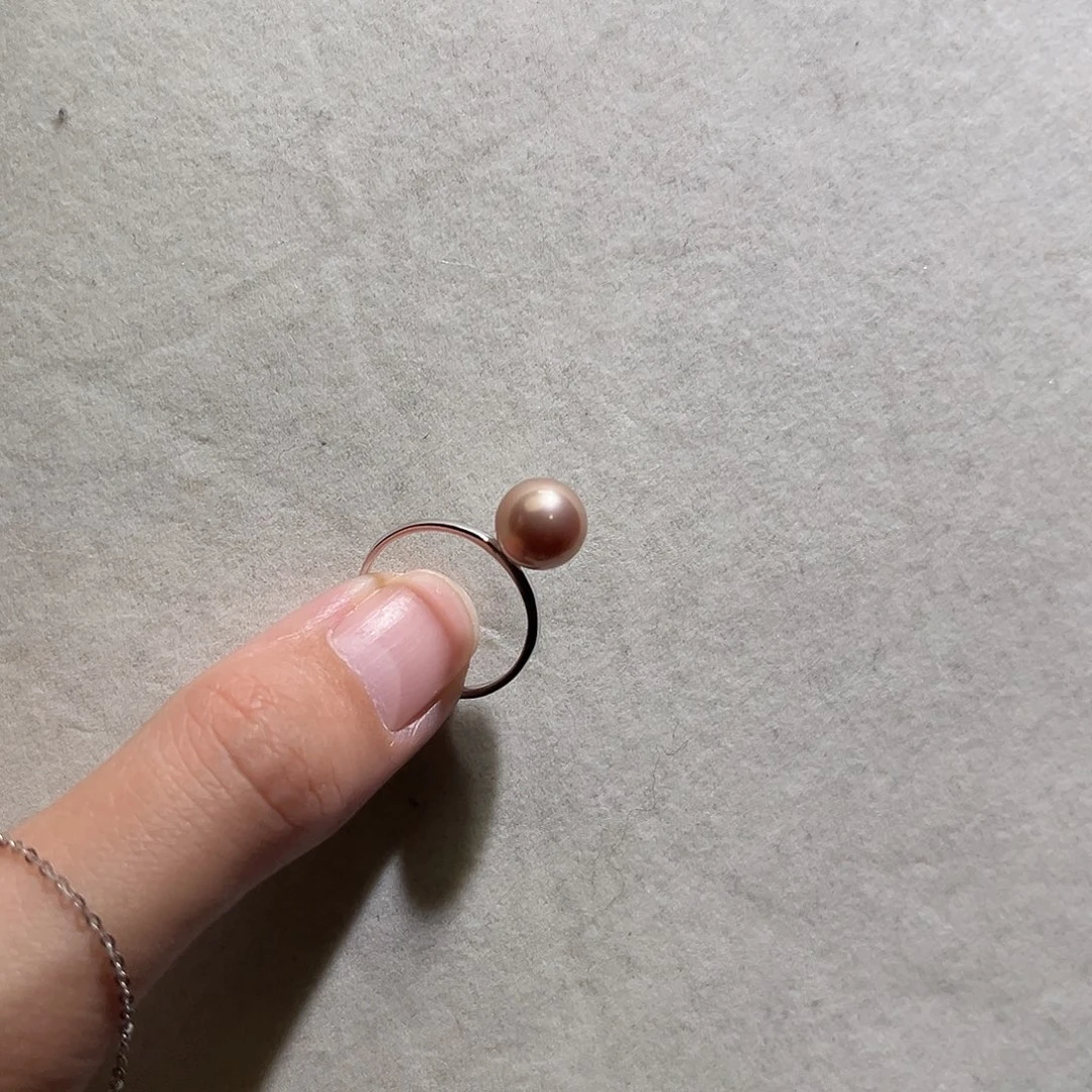 淡水珍珠戒指银S925镶嵌