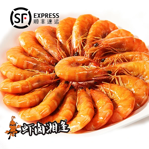 虾卤湘逢辣卤斑节虾150g*1开盒即食