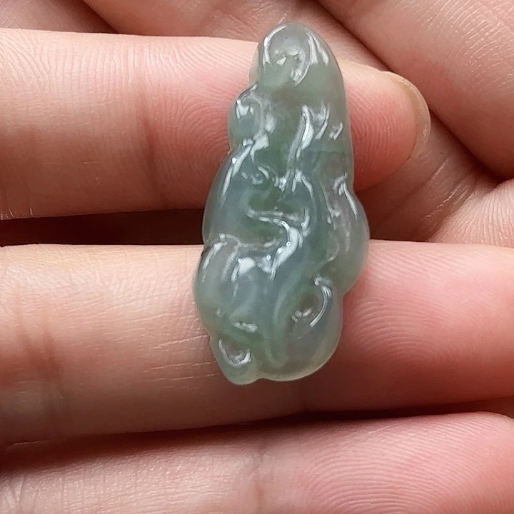 翡翠未镶嵌颈饰天然缅甸翡翠A货九尾狐