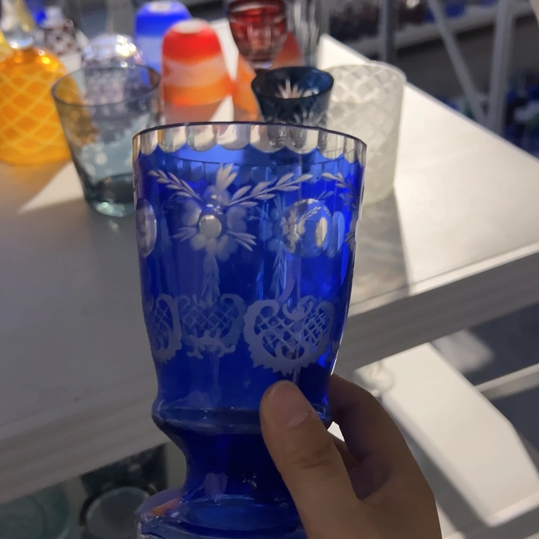 水晶玻璃高脚款微瑕一个