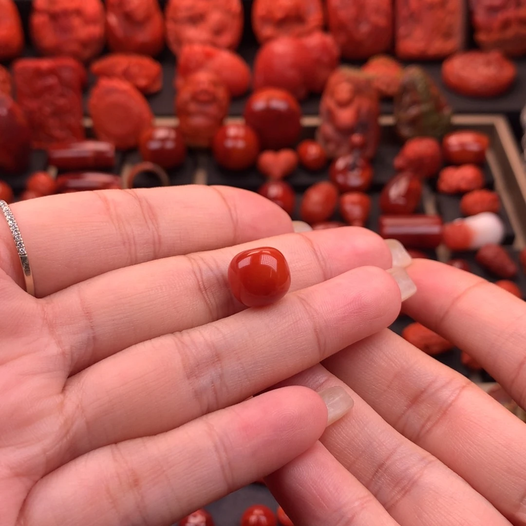 南红玛瑙南红川料原矿老型单珠11.6mm未镶嵌