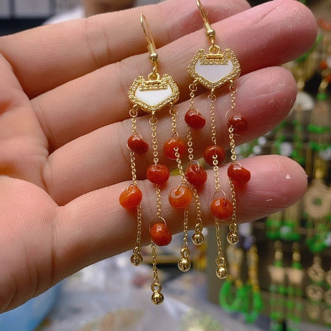 翡翠合金耳饰翡翠