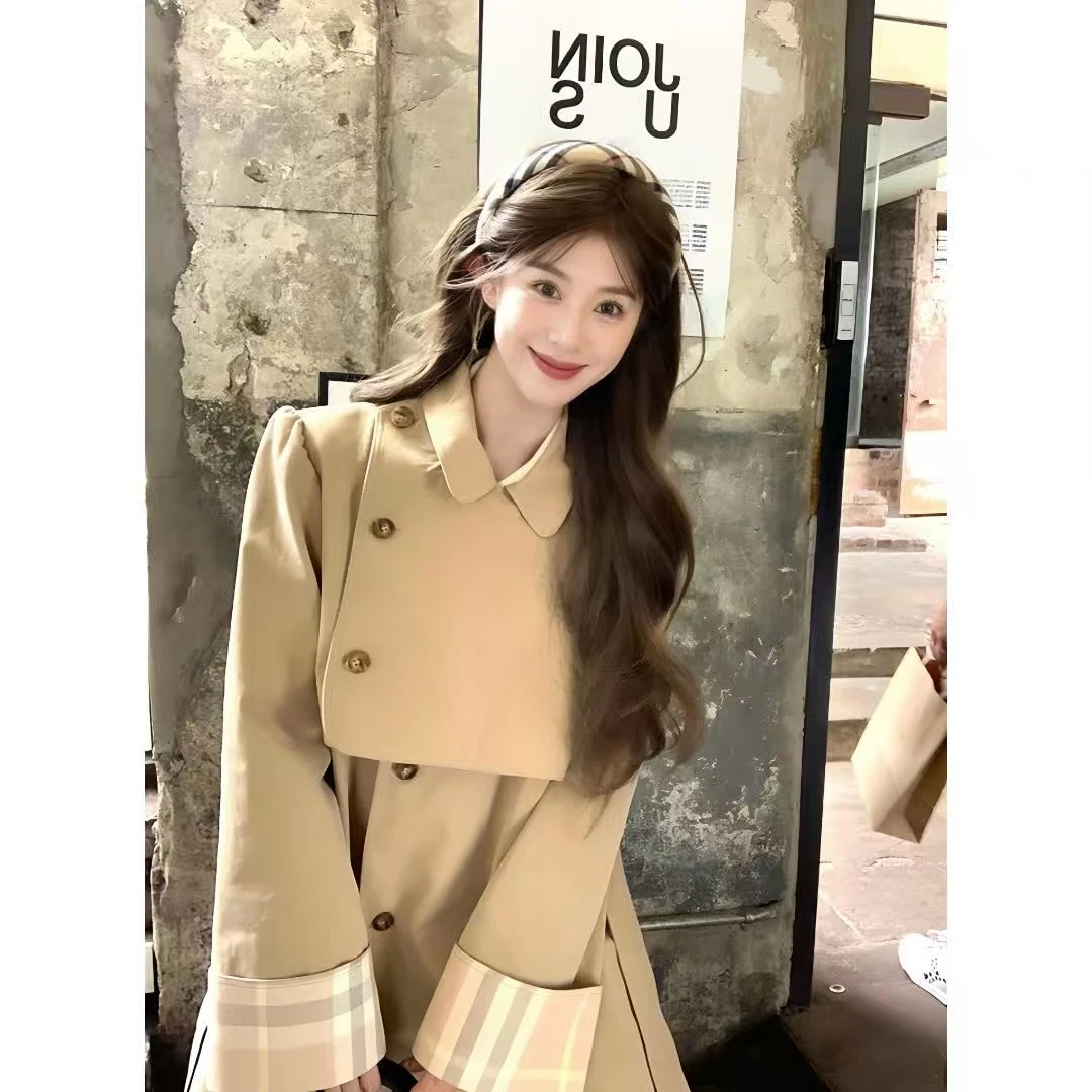 【小书Only1】中长款风衣外套女韩系宽松显瘦高级甜美感大衣