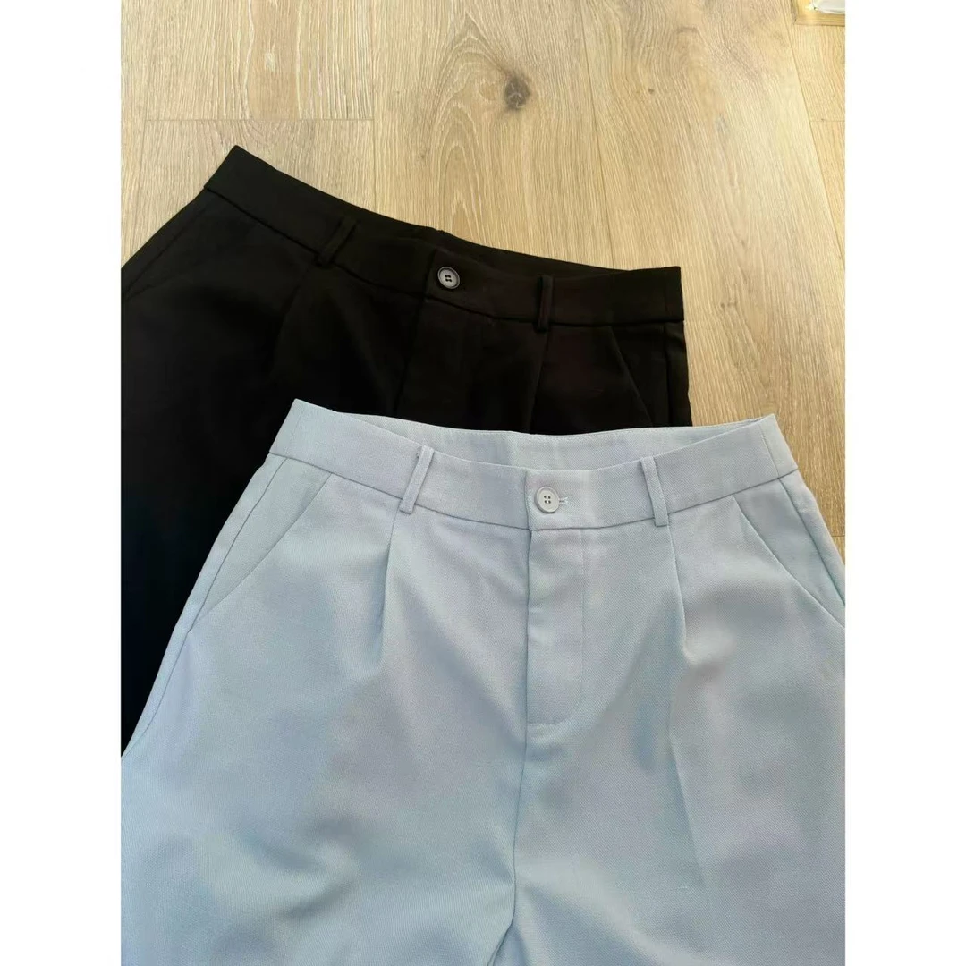 晶咕4.24裤脚开叉西装休闲裤（2色）