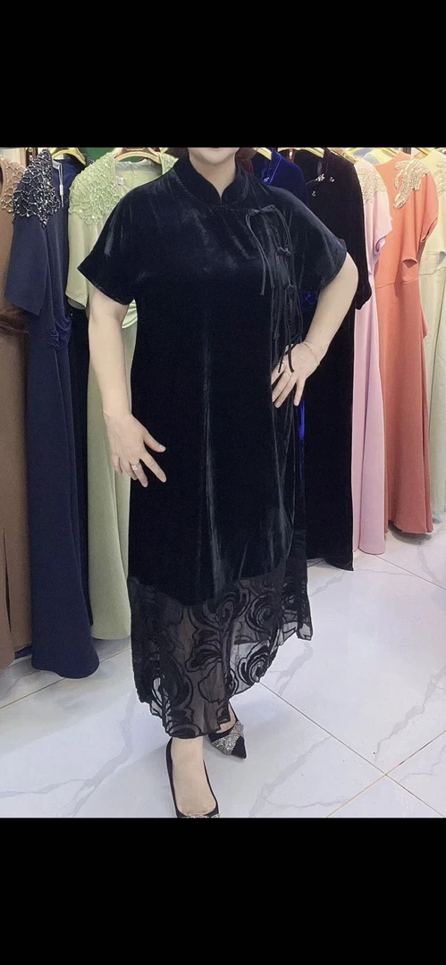 真丝丝绒气质连衣裙