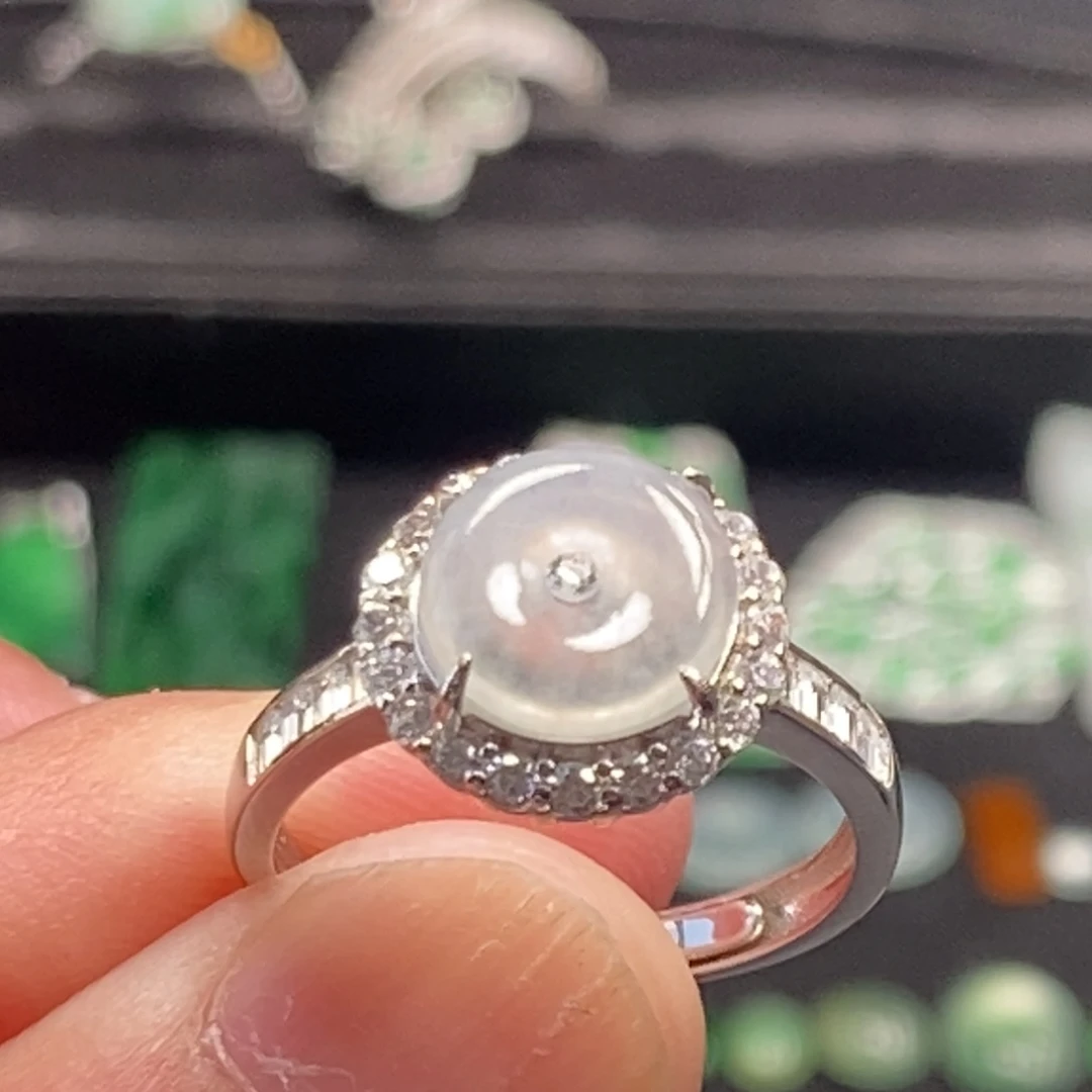 翡翠银S925镶嵌戒指