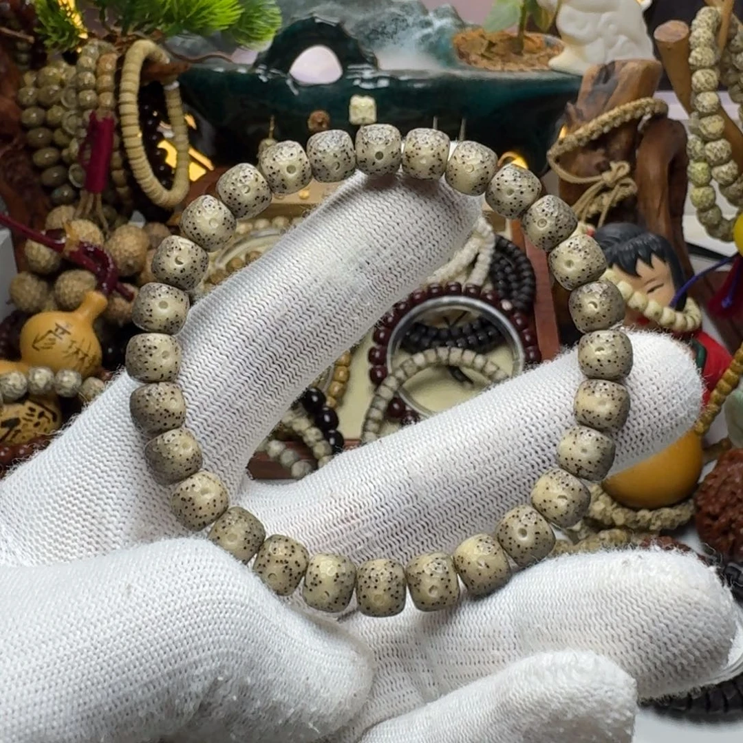 星月菩提手串9号车尺寸8.7石玉龙鳞单圈