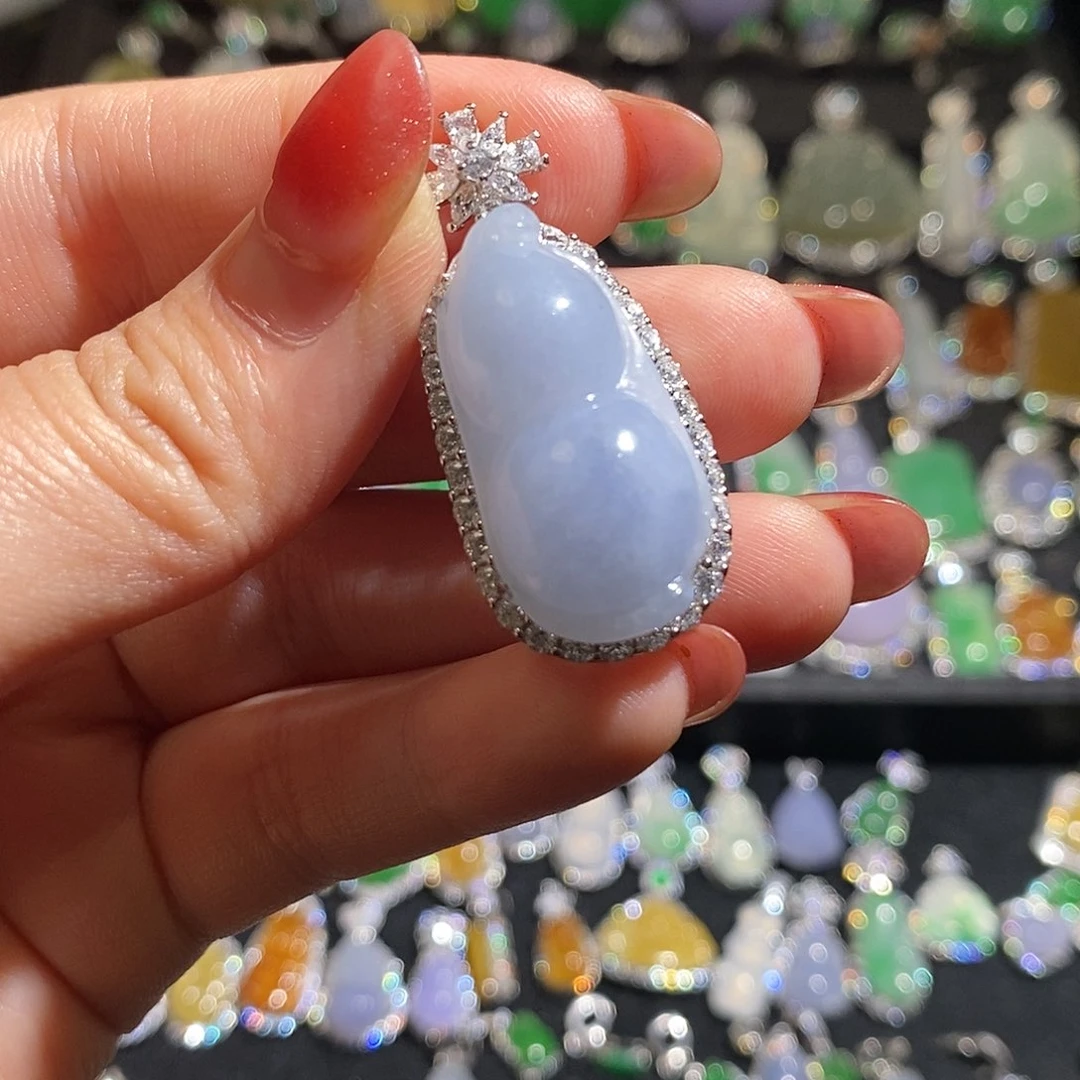 颈饰银S925镶嵌翡翠天然翡翠