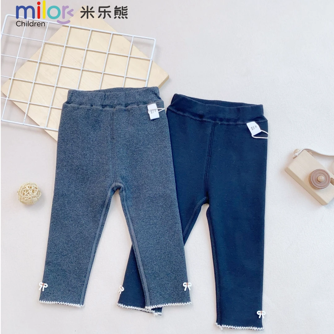2753米乐熊女童打底裤加绒儿童加厚保暖童装休闲裤子