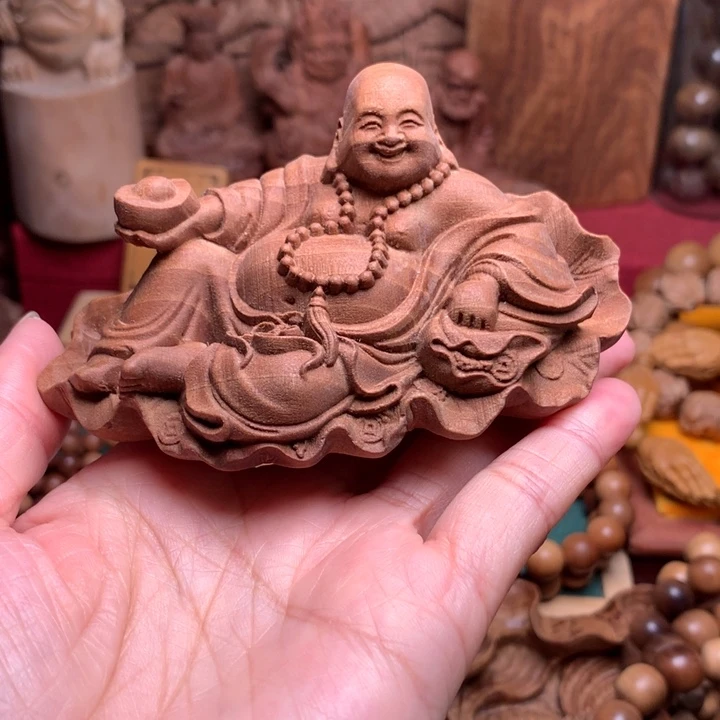 檀香木把件老山檀元宝弥勒