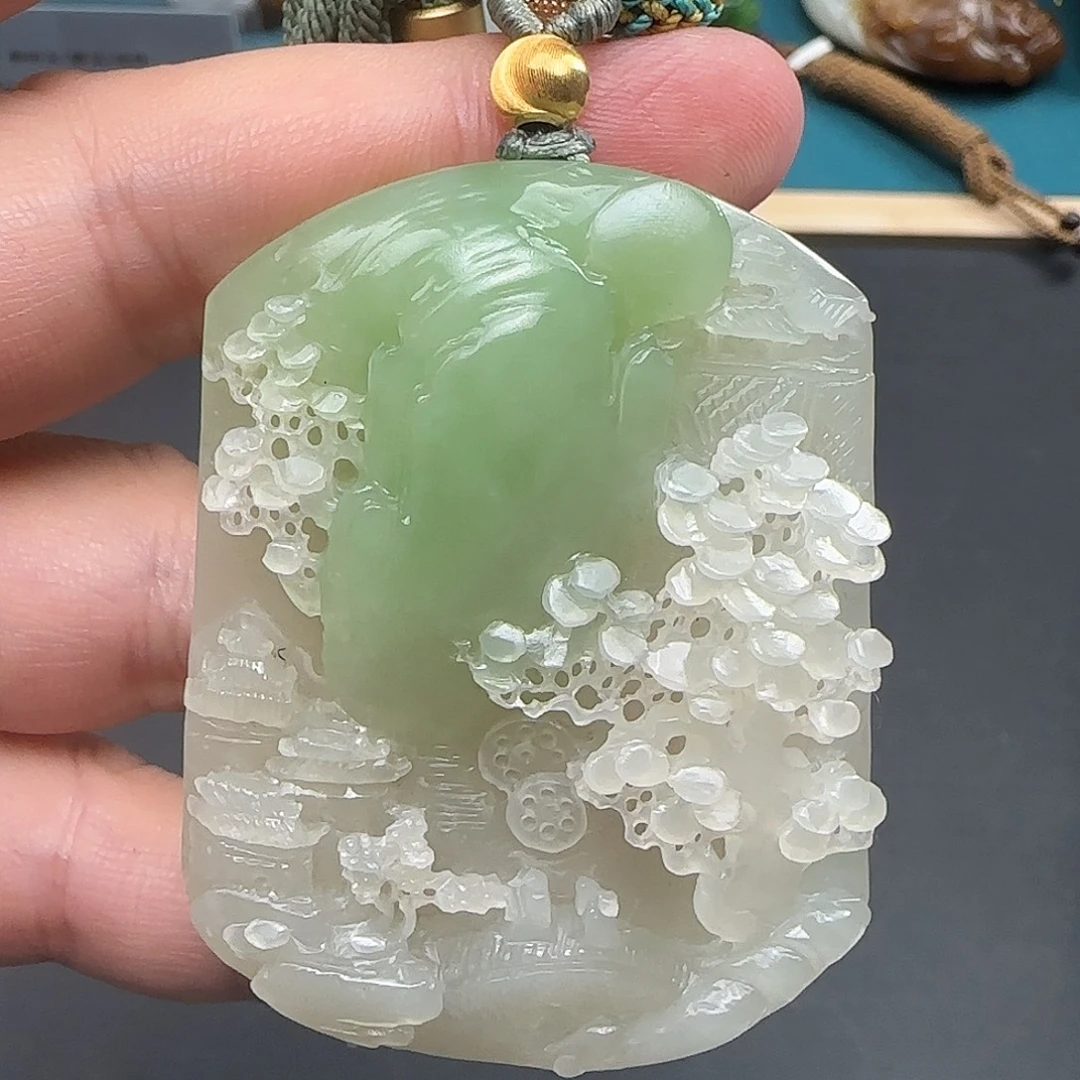 和田玉（白玉）未镶嵌吊坠(不含链)翠青吊坠