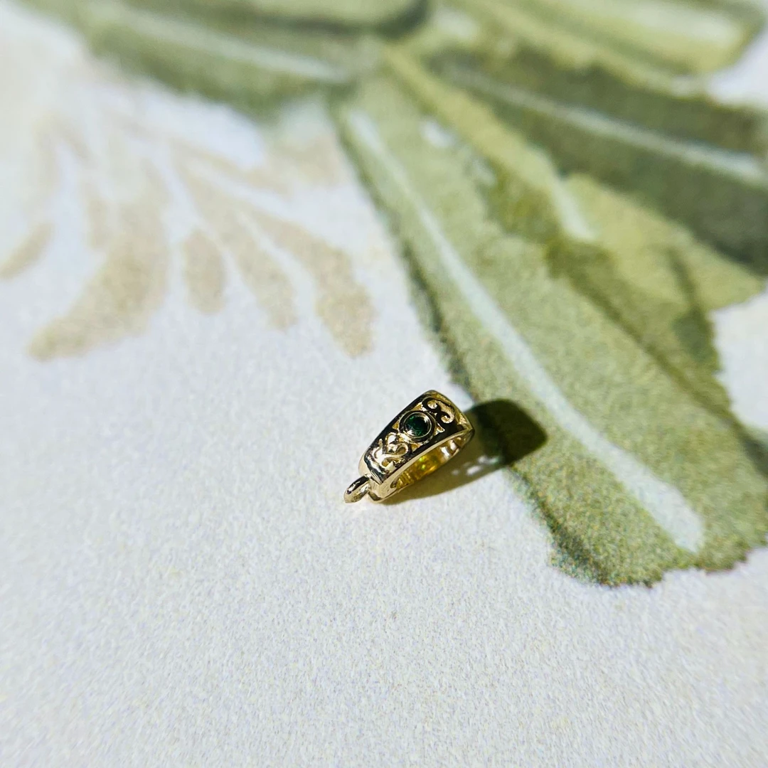 牧贞【18k金】吊坠万能扣可拆卸DIY项链多功能黄金色吊坠卡扣配件