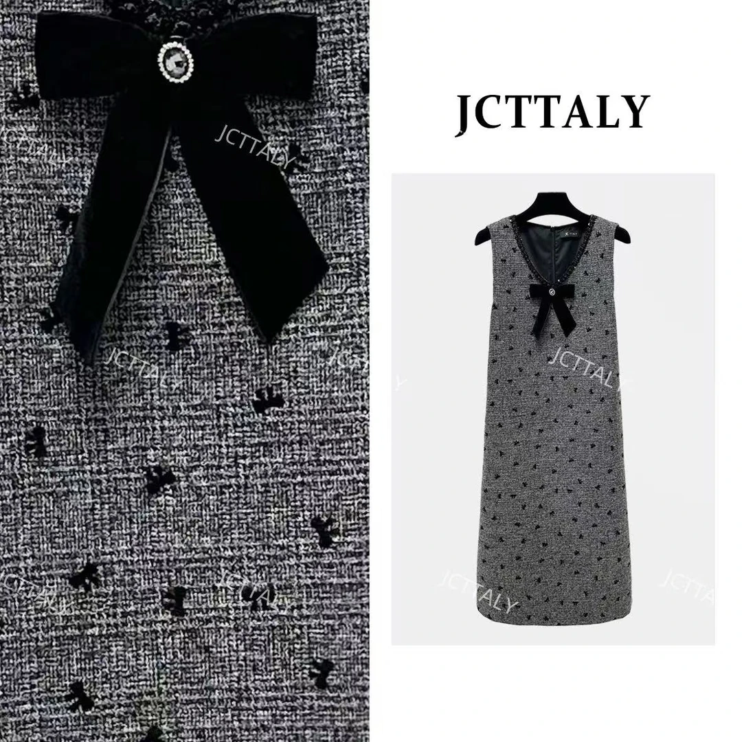 【宠粉价】小香风轻奢时尚气质无袖设计连衣裙NH-WX058