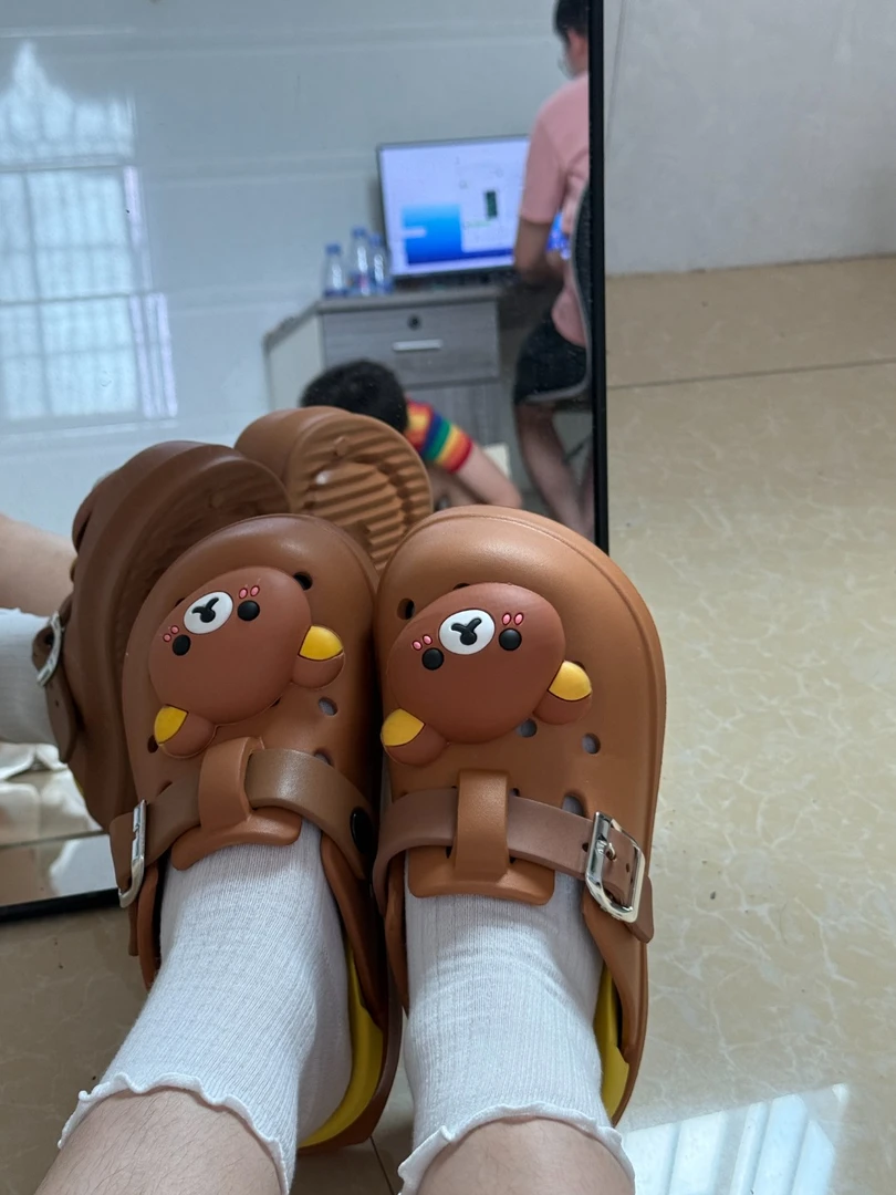 时尚百搭包头厚底勃肯洞洞鞋夏季家居室外默认瑕疵完美主义者慎拍