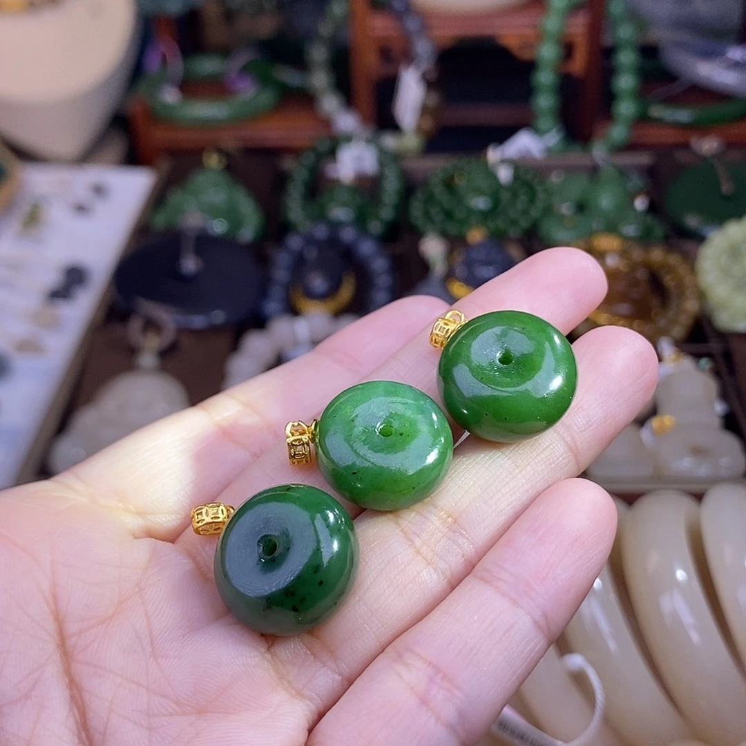 和田玉多样性发一 925.银碧玉平安扣未镶嵌