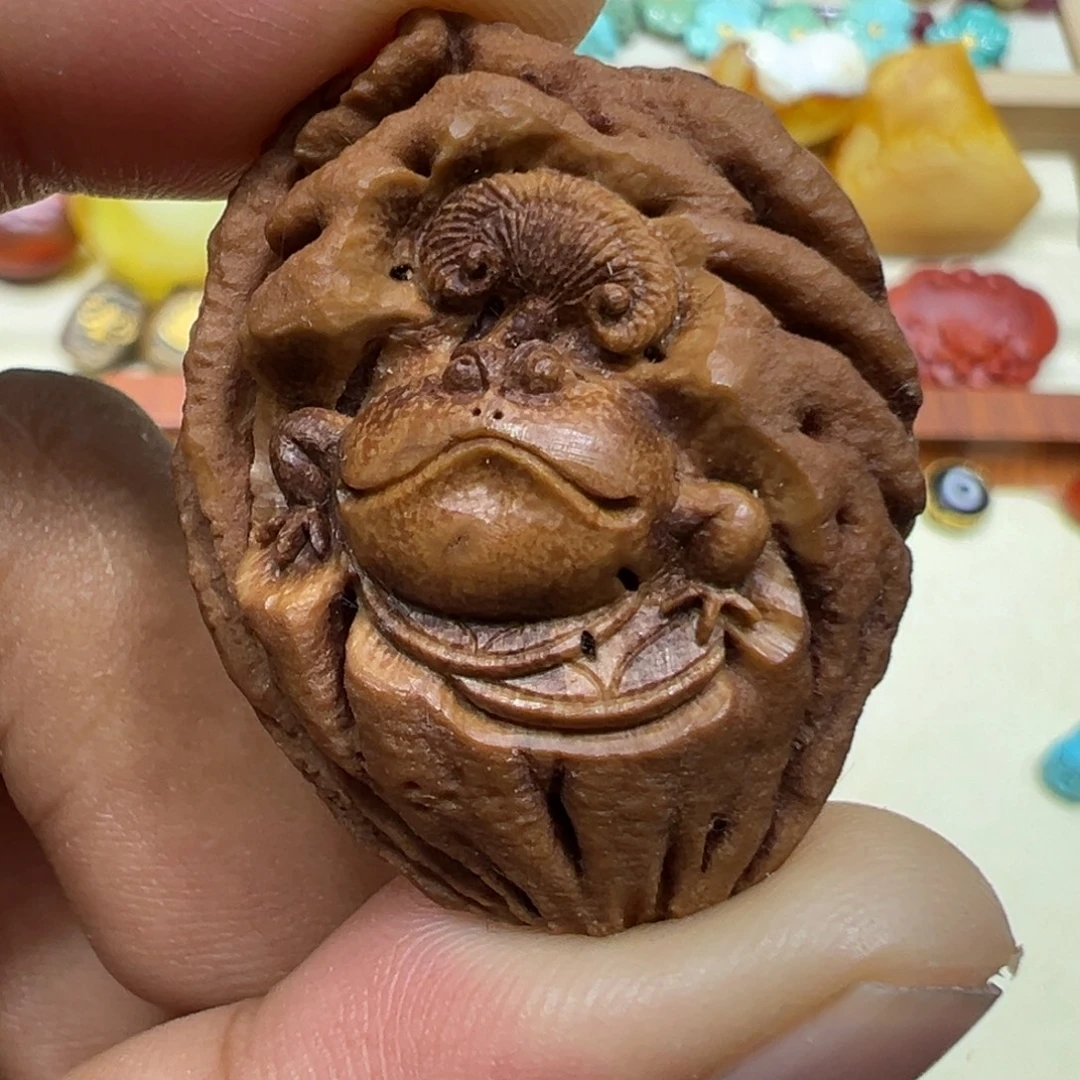 猴头核桃吊坠瓜瓜来财