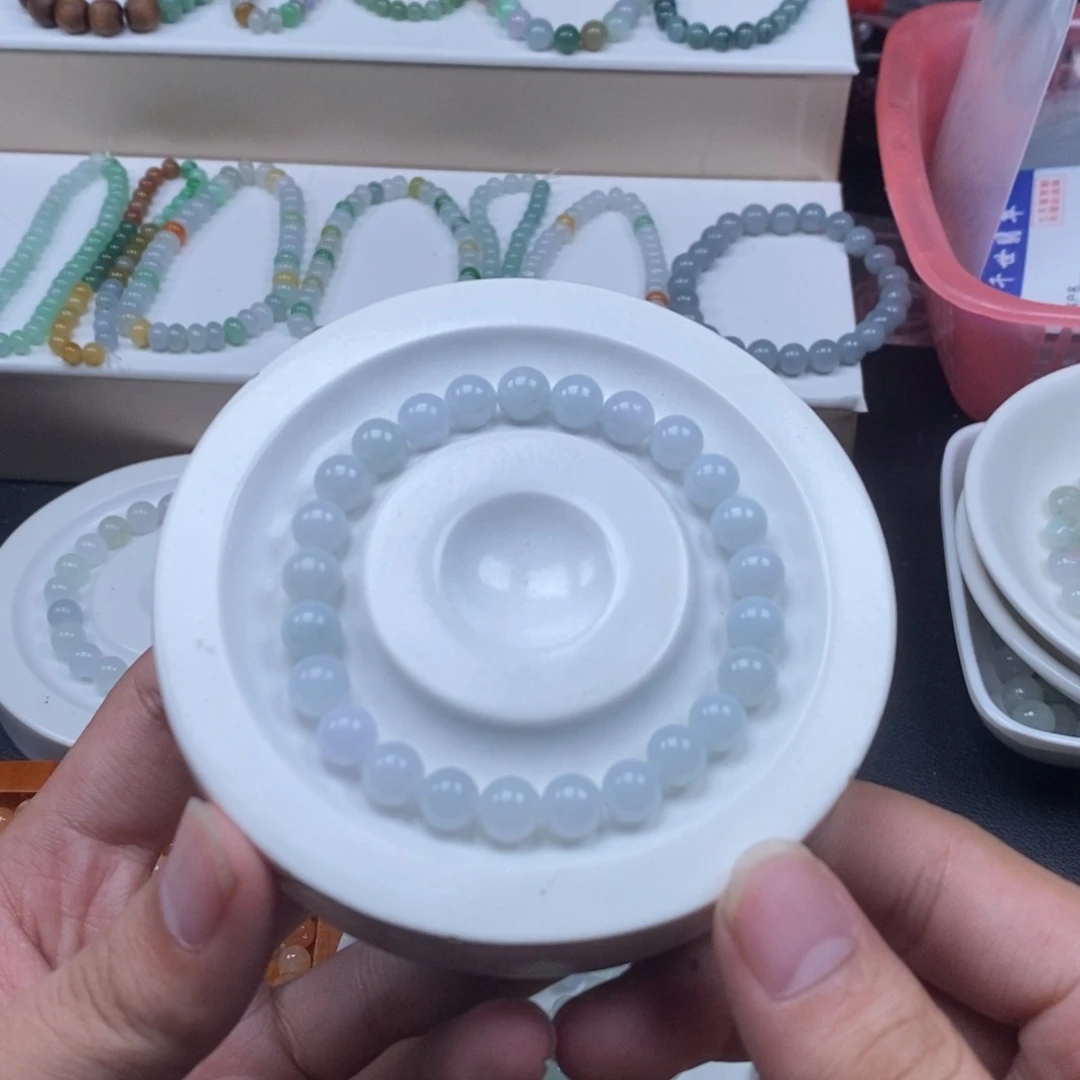 未镶嵌手链翡翠缅甸翡翠圆珠卡7