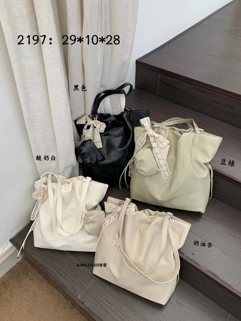 【梓俊箱包】2197耐脏纯色托特包简约风单肩包布包休闲韩版时尚手拎