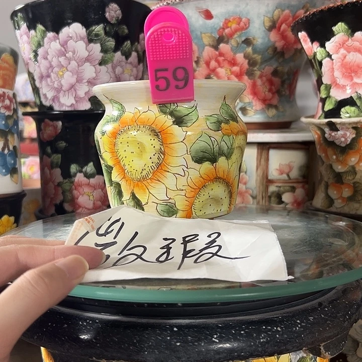 景德镇手绘花盆 满38包邮