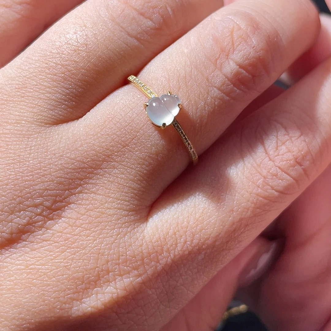 吊坠(不含链)18K金镶嵌翡翠