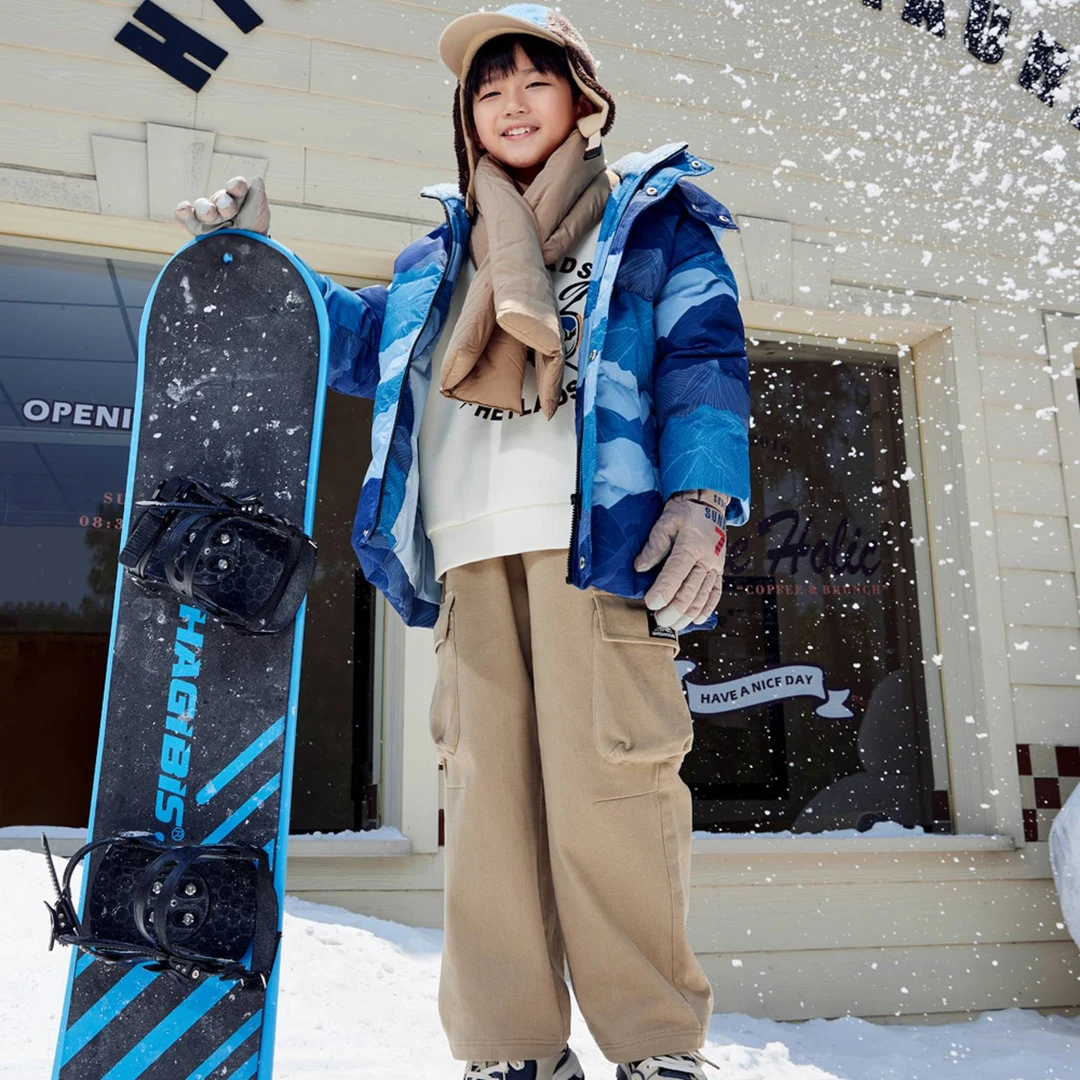 HEYLADS 男生女生童装2024冬季男大童保暖加绒羽绒服外套