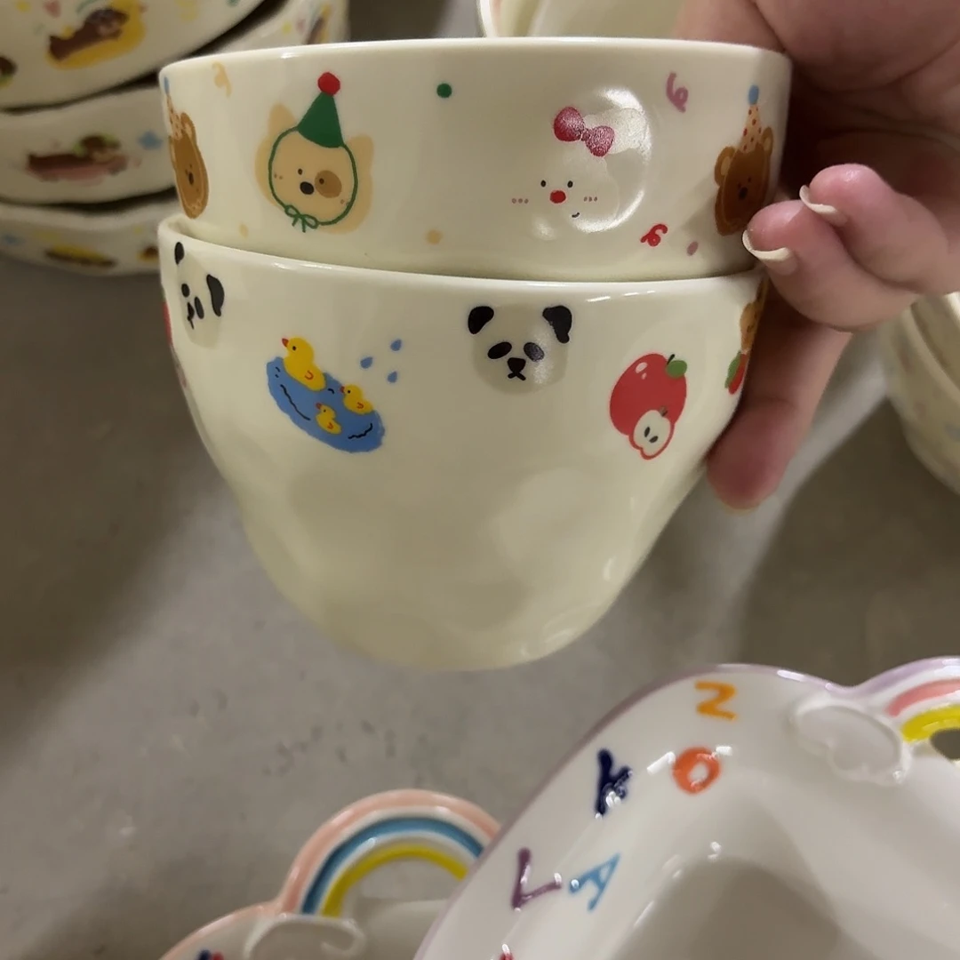 搪瓷动物派对米饭碗