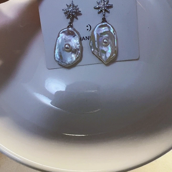 淡水珍珠耳饰银S925镶嵌