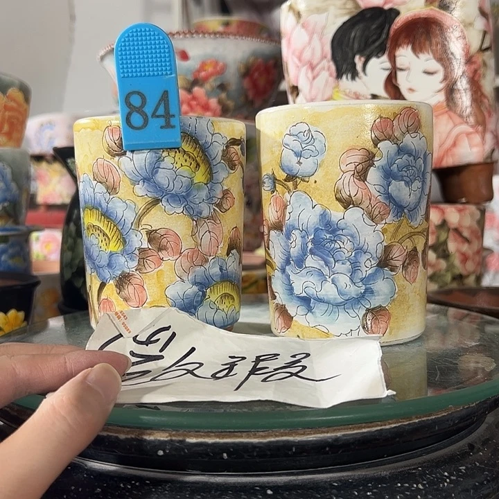 景德镇手绘花盆 满38包邮