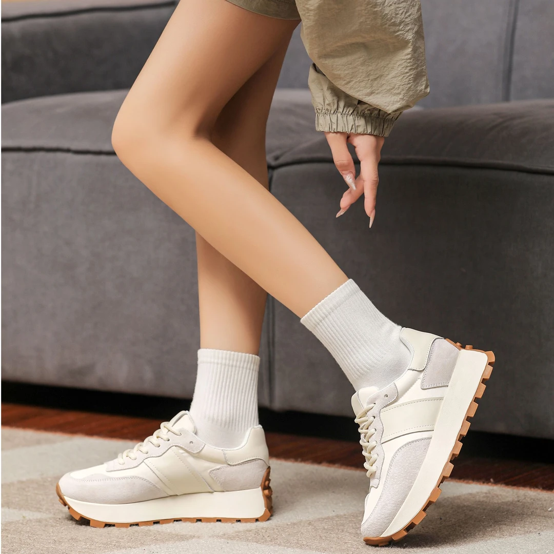 ME真皮复古阿甘鞋真皮拼色厚底美拉德男女同款