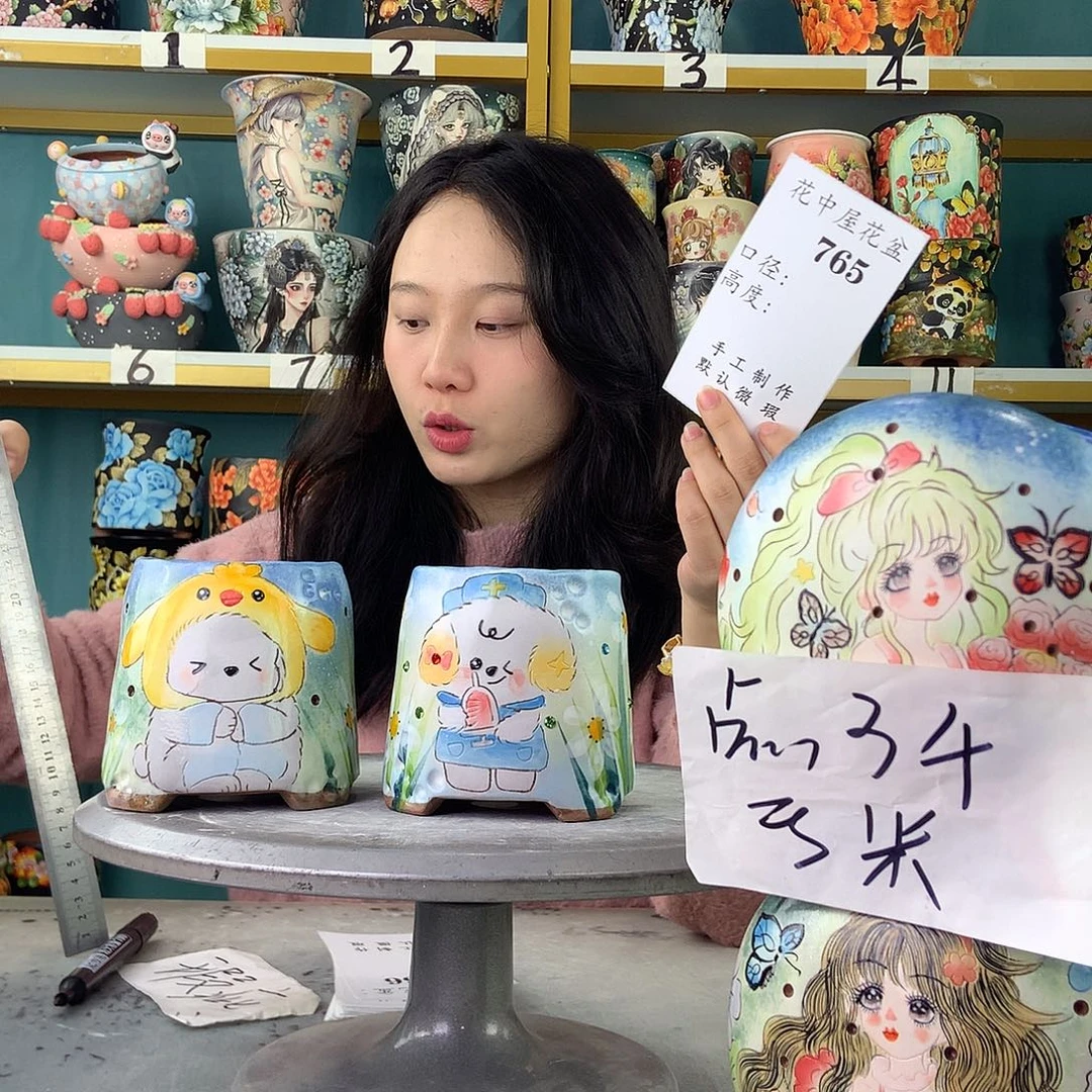 陶景德镇手工花盆765