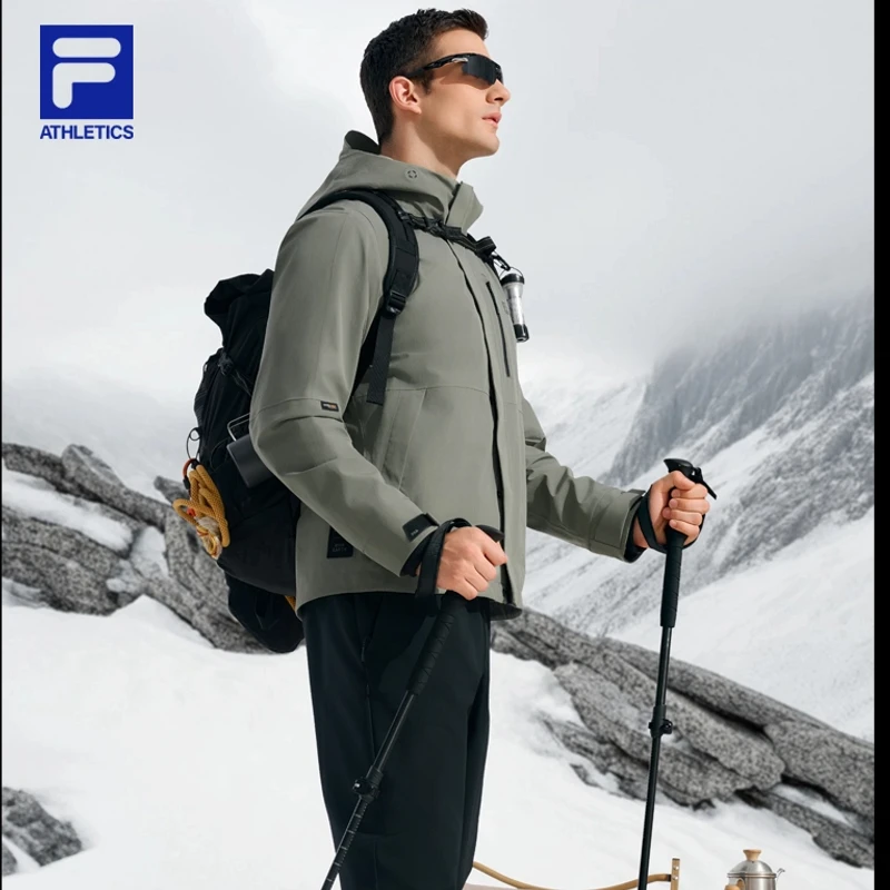 Fila/斐乐男【考杜拉户外两件套】春秋加绒内搭运动外套A11M447702F