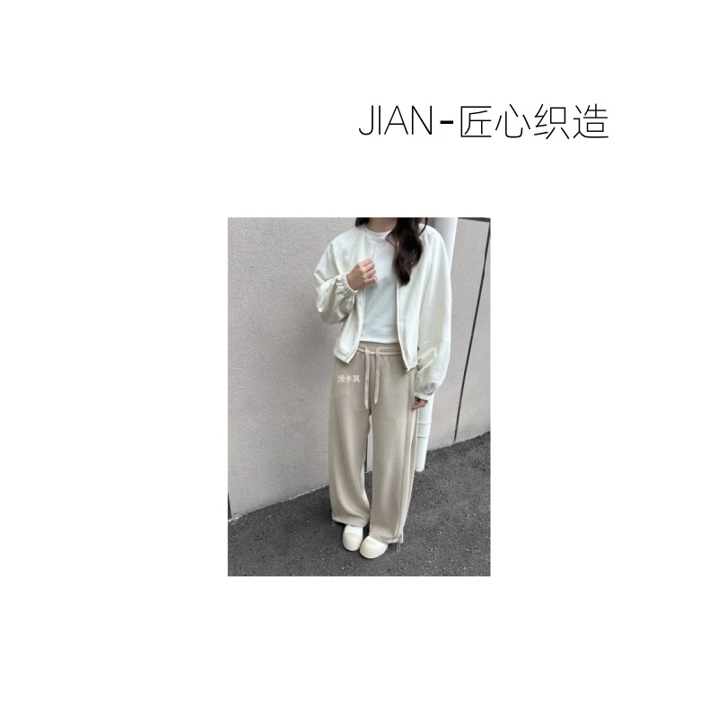 JIANYOU-[青春洋气]2025秋新款设计感裤脚抽绳休闲裤BY-251721