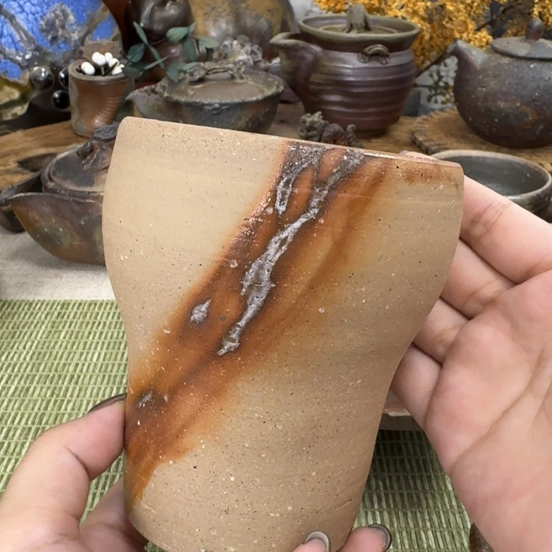 备前烧 藤原章 啤酒杯
