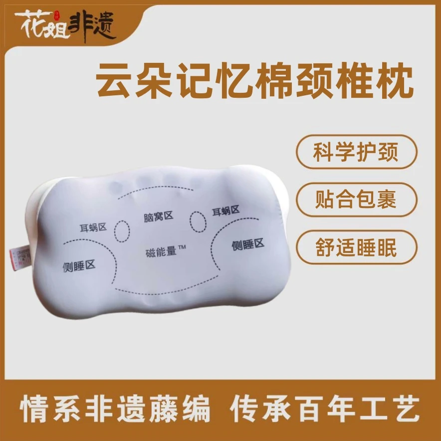CXZ66磁石能量云朵慢回弹记忆棉颈椎枕长55*宽33*高13CM