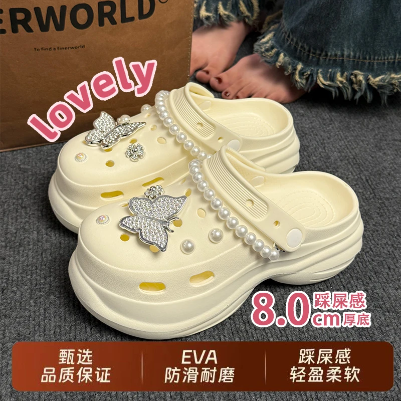 洞洞鞋女款2025夏季新款外穿时尚防滑不臭脚沙滩EVA厚底凉拖鞋女