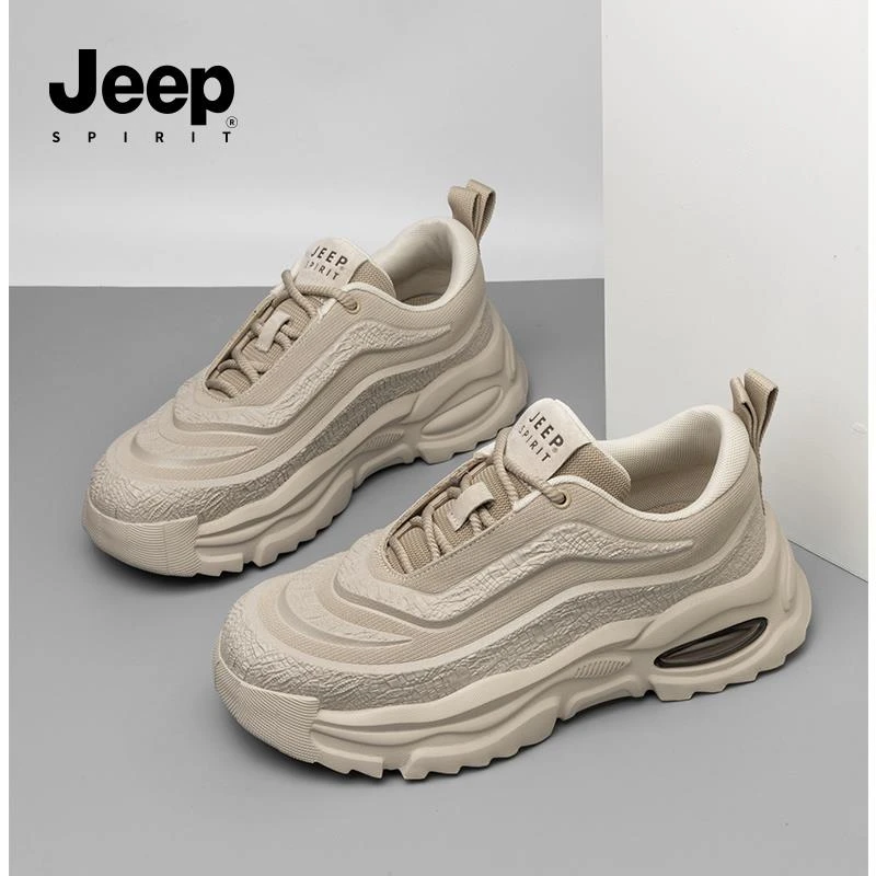 JEEPSPIRIT吉普男鞋新款网面鞋透气减震运动鞋2025春季时尚休闲鞋