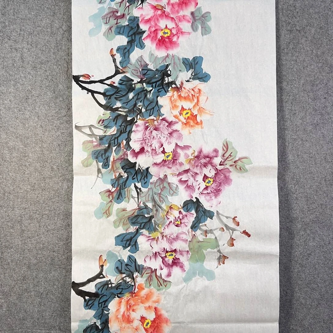 国画094 花鸟和蝴蝶都在等待它飞