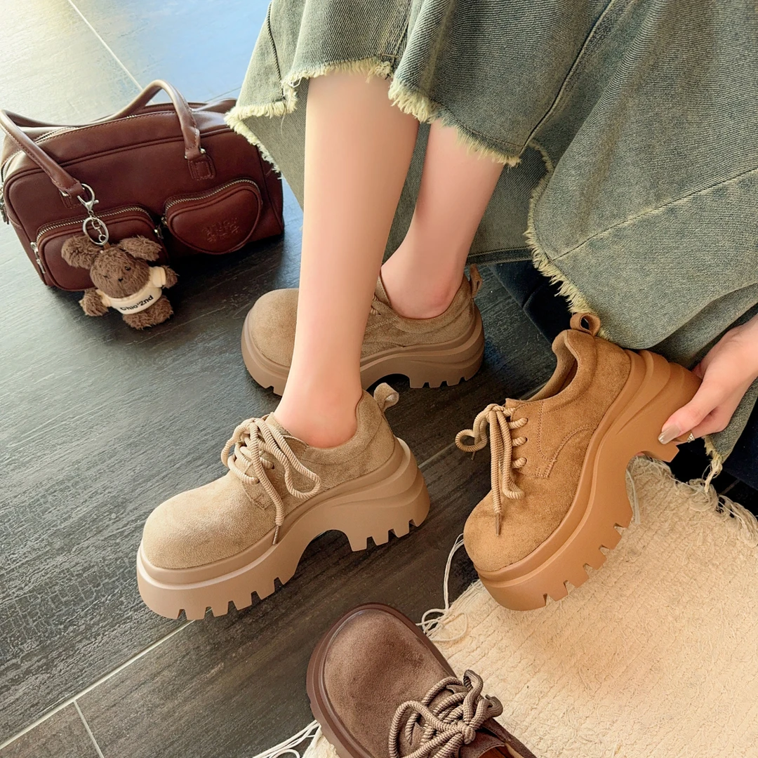 厚底勃肯鞋女全包增高夏秋季2025新款棕色乐福小皮鞋玛丽珍单鞋子