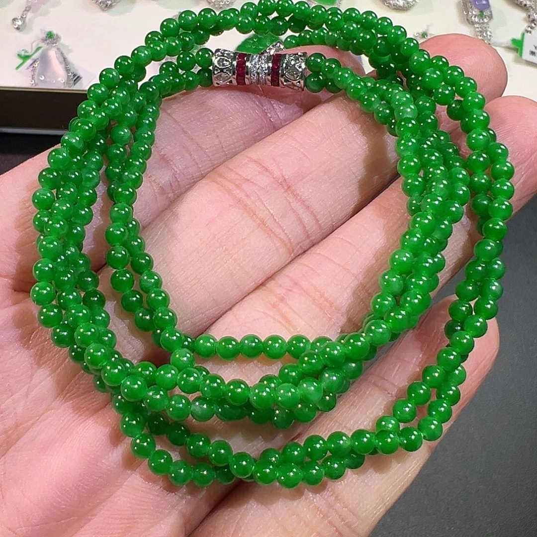 翡翠颈饰18K金镶嵌翡翠