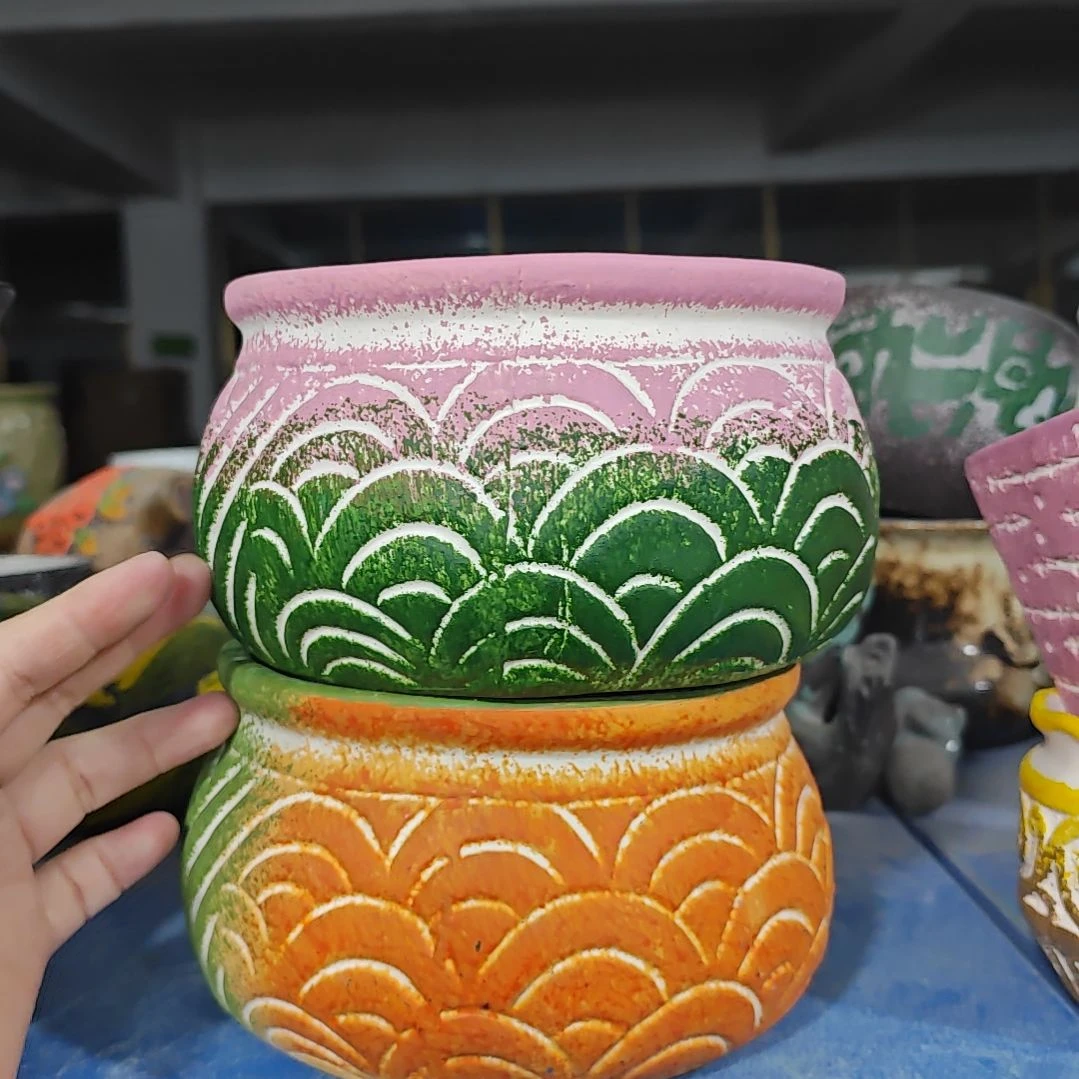 红陶吸水透气的白陶花盆凑满12发货