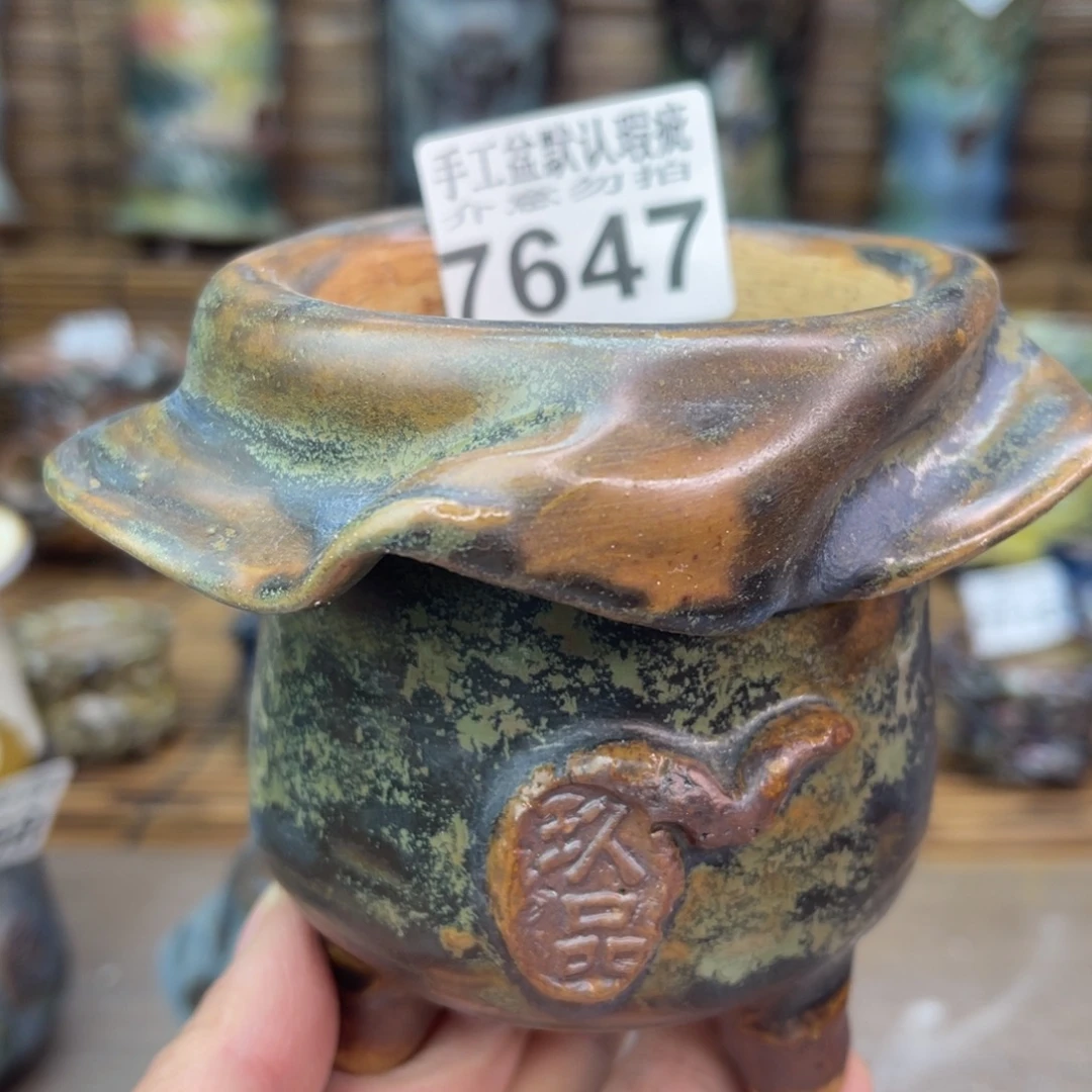 手工花盆默认瑕疵完美者勿拍
