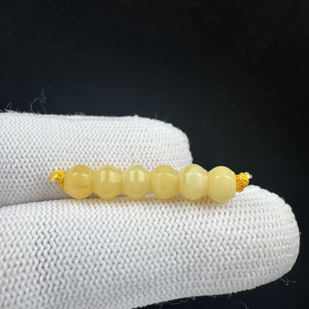K4087天然原矿蜜蜡 隔珠6.2mm支持复检假一罚十