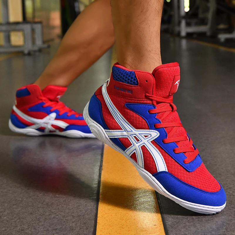 专业摔跤鞋男成人室内健身训练鞋儿童轻便散打拳击鞋自由搏击鞋女