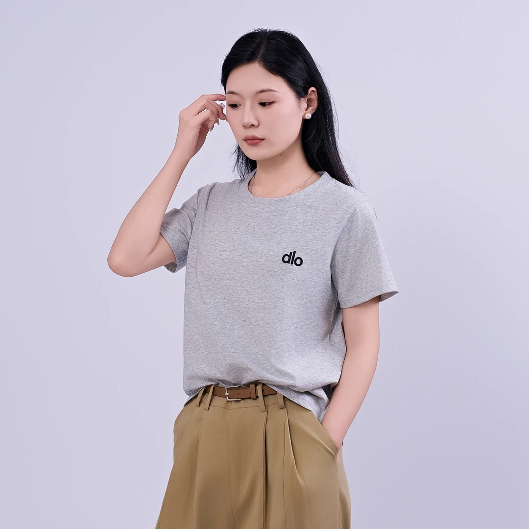BYEBYALL25夏季短袖女字母刺绣休闲百搭潮流圆领衫女装T恤6609-1