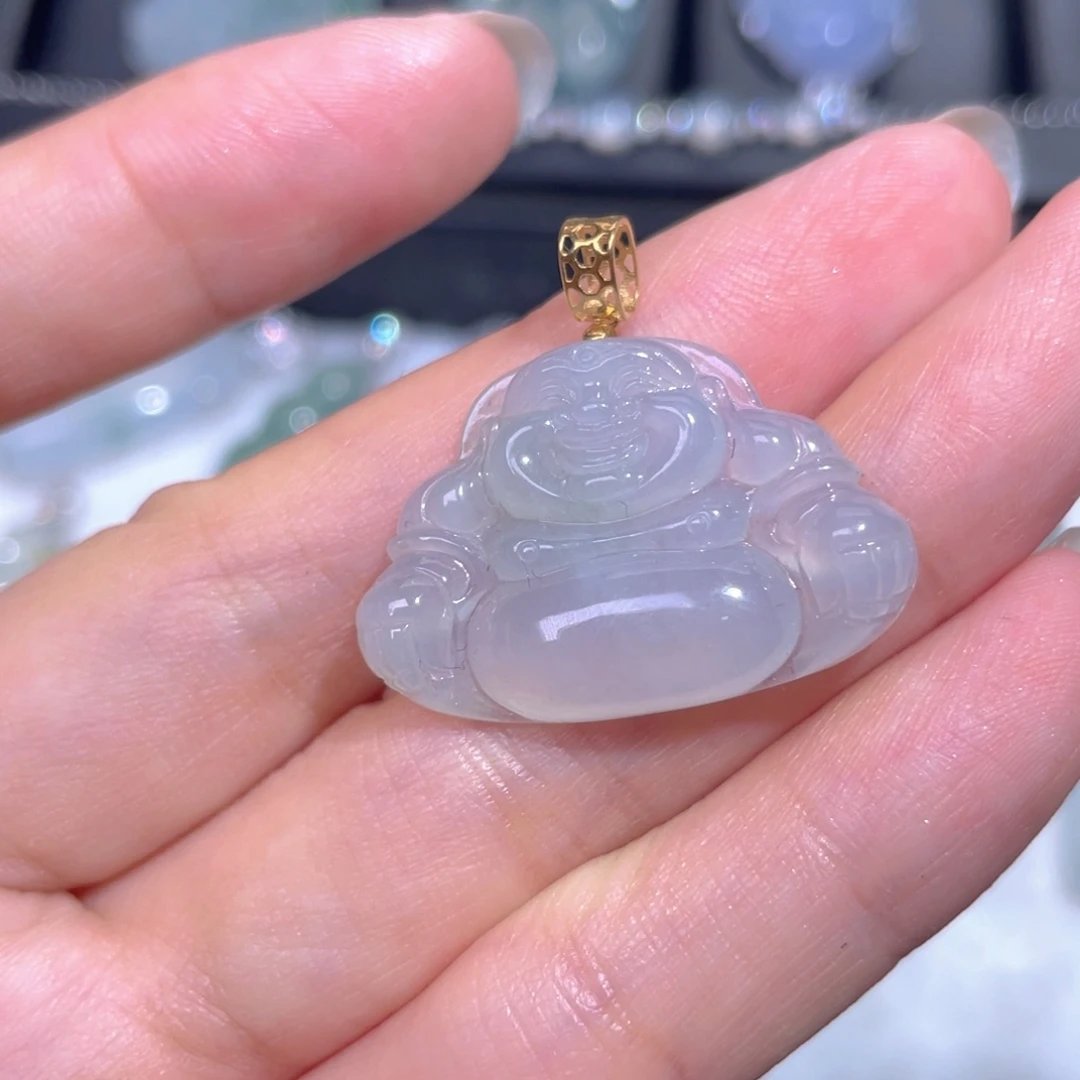 颈饰18K金镶嵌翡翠翡翠