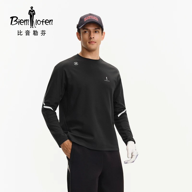 【轻量亲肤】比音勒芬25秋季新款男士反光条设计户外运动风长袖t恤